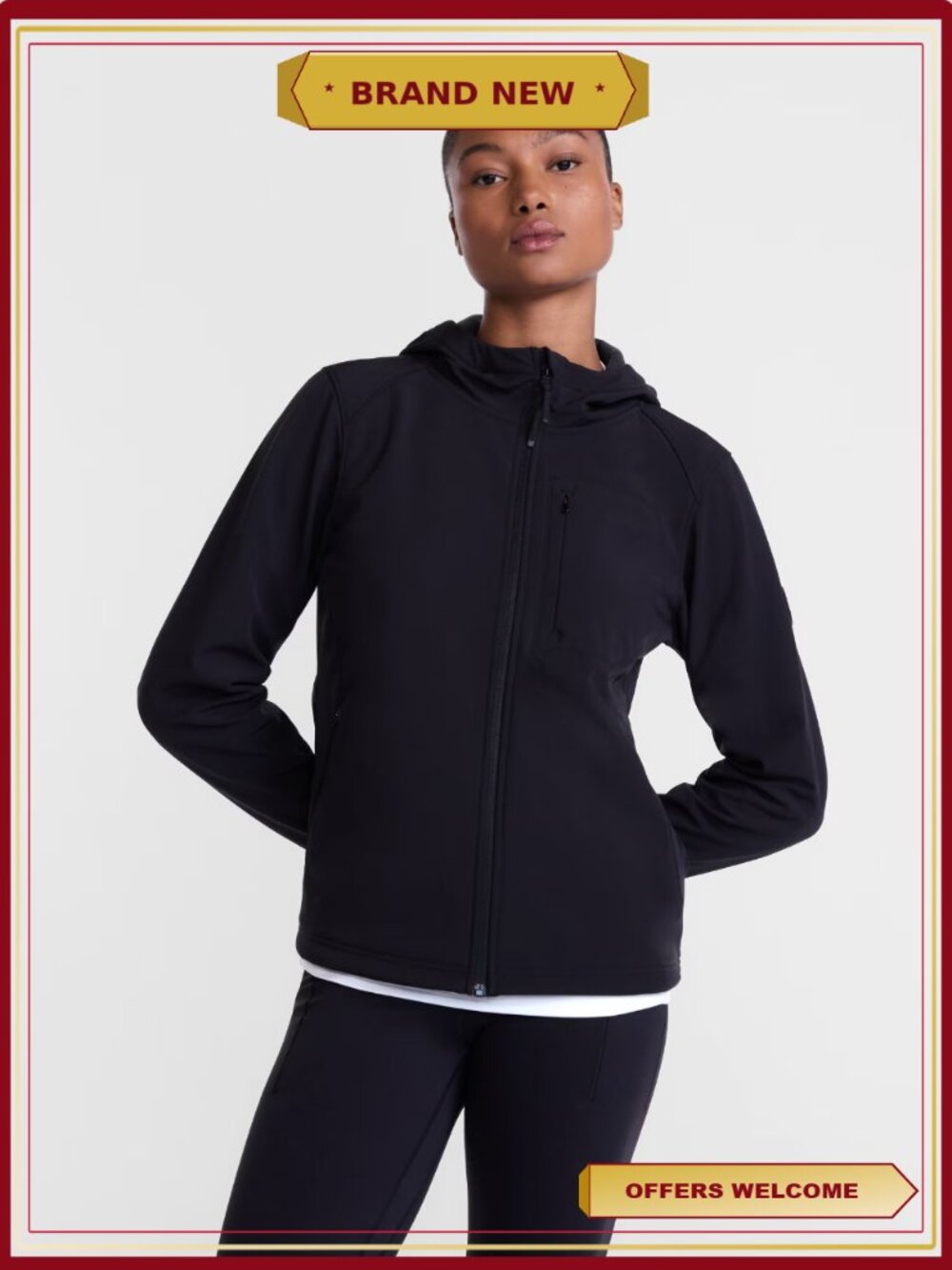 Softshell Jacket Stretch Water-Resistant Full Zip Women's